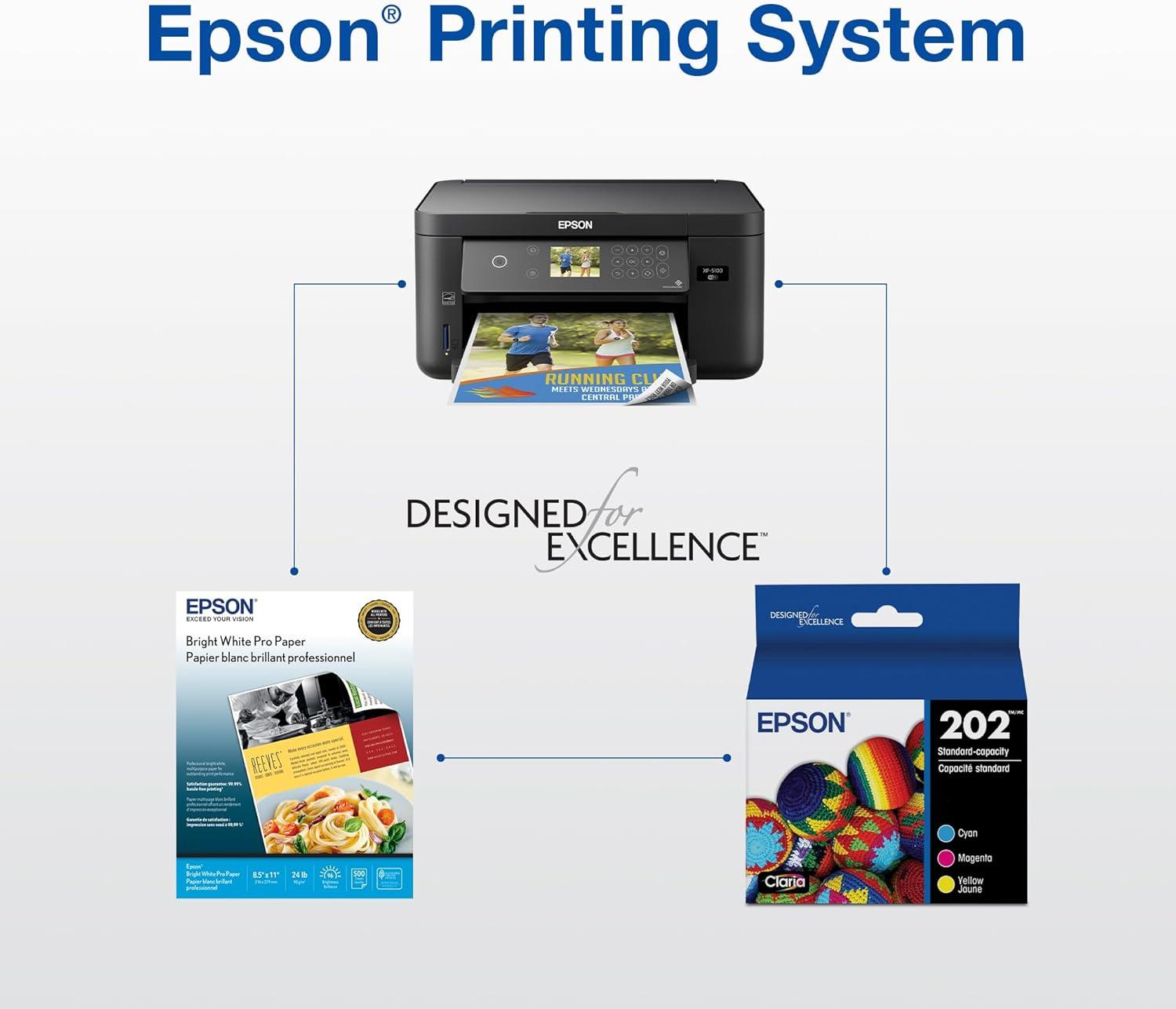 imageEPSON 202 Claria Ink High Capacity Yellow Cartridge T202XL420S Works with WorkForce WF2860 Expression XP5100Cyan