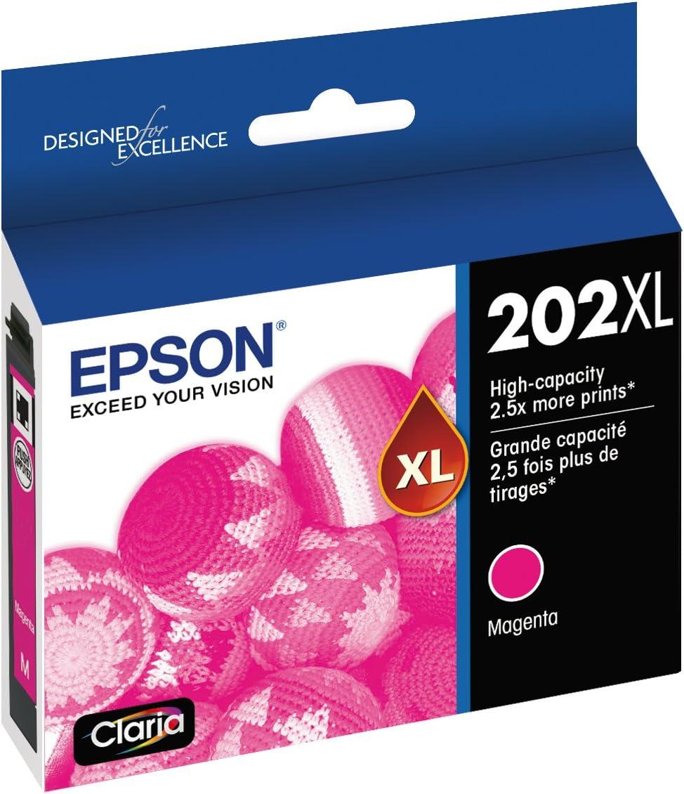 imageEPSON 202 Claria Ink High Capacity Yellow Cartridge T202XL420S Works with WorkForce WF2860 Expression XP5100Magenta