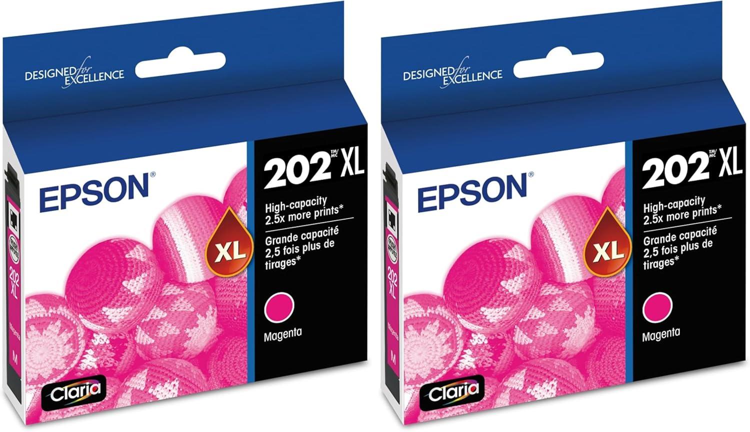 imageEPSON 202 Claria Ink High Capacity Yellow Cartridge T202XL420S Works with WorkForce WF2860 Expression XP5100Magenta