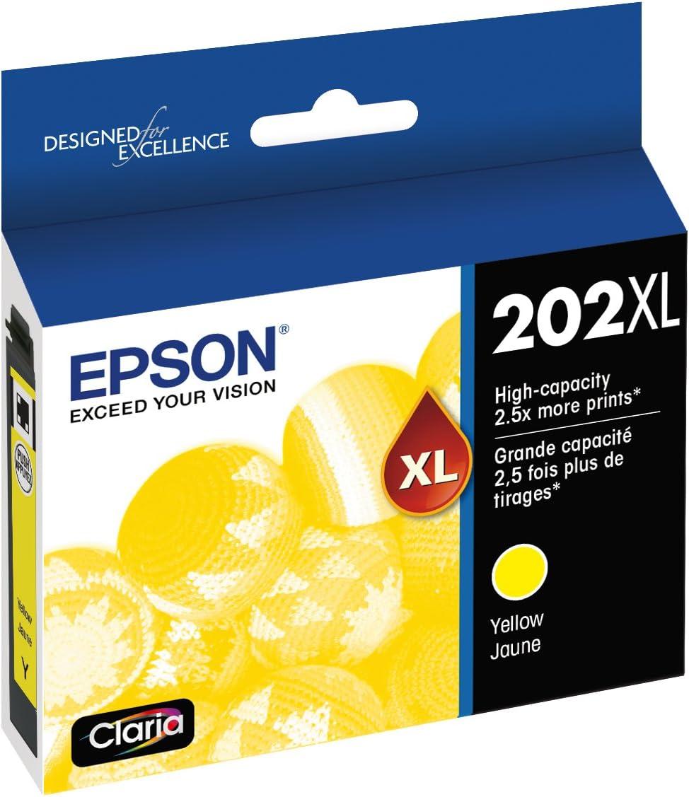imageEPSON 202 Claria Ink High Capacity Yellow Cartridge T202XL420S Works with WorkForce WF2860 Expression XP5100Yellow
