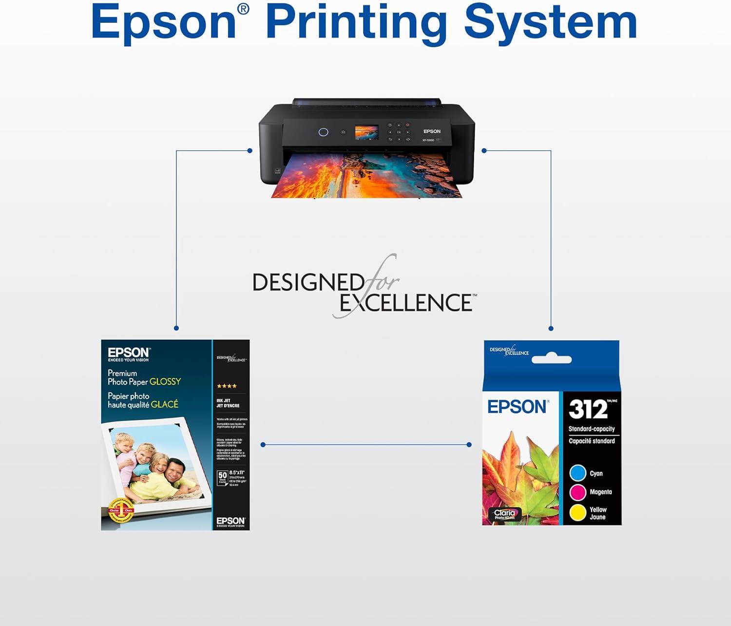 imageEPSON 312 Claria Photo HD Ink High Capacity Black Cartridge T312XL120S Works with Expression Photo XP8500 XP8600 XP8700 XP150001 Count Pack of 1