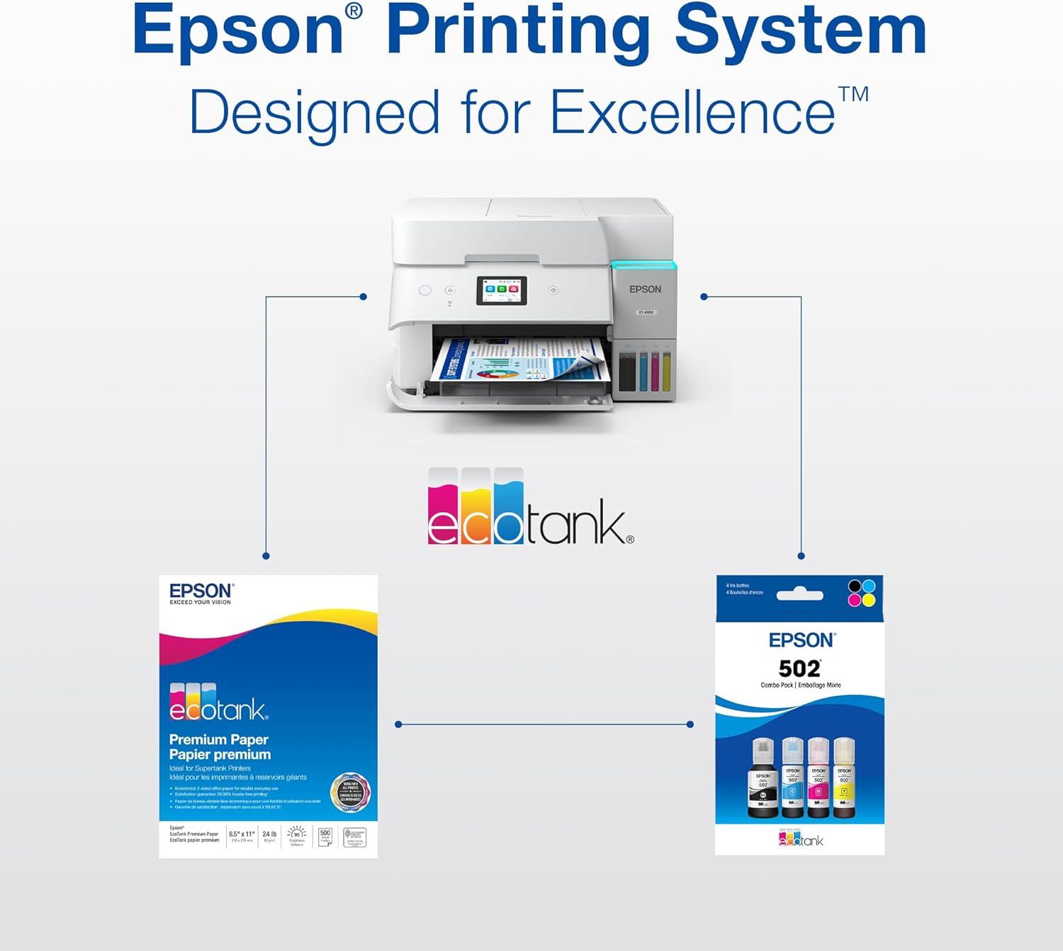 imageEPSON 502 EcoTank Ink Ultrahigh Capacity Bottle Black Works with ET2750 ET2760 ET2850 ET3750 ET3760 ET3850 ET4850 and other select EcoTank models
