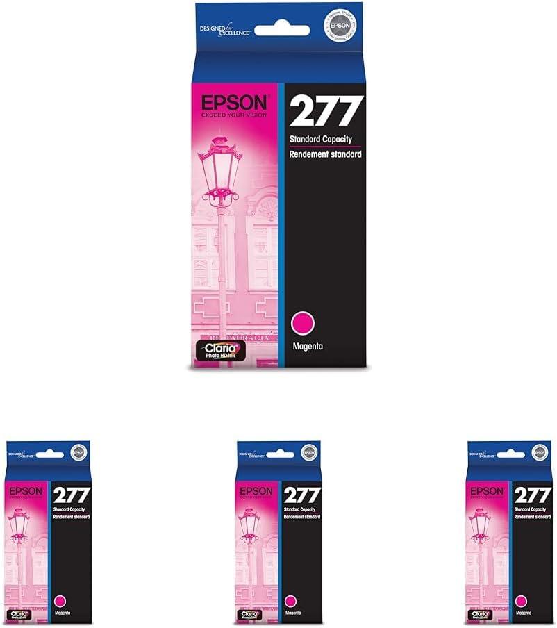 imageEpson 277 Claria Photo HD Ink Standard Capacity Photo Black Cartridge T277120S Works with Expression Photo XP850 XP860 XP950 XP960 XP970Magenta