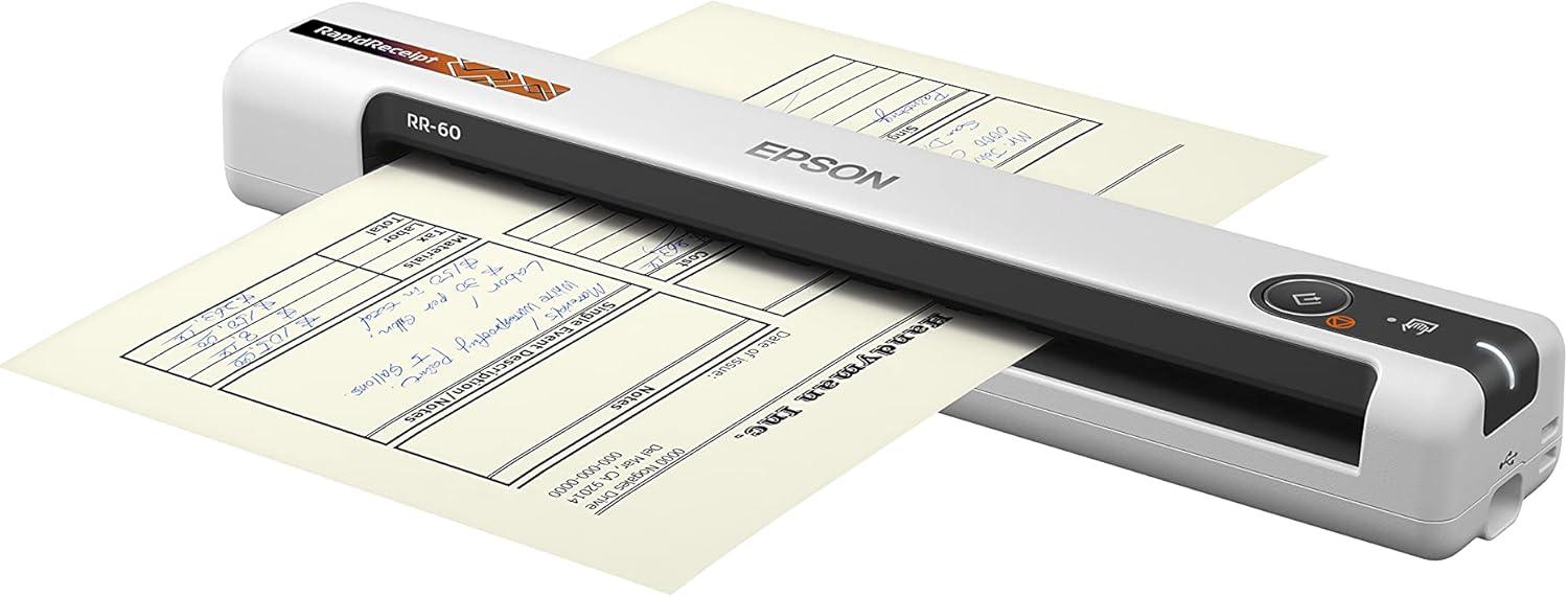 imageEpson RapidReceipt RR60 Mobile Color Receipt ampamp Document Scanner with ScanSmart AI PRO Receipt Management ampamp PDF Software for PC ampamp MacRR60 New