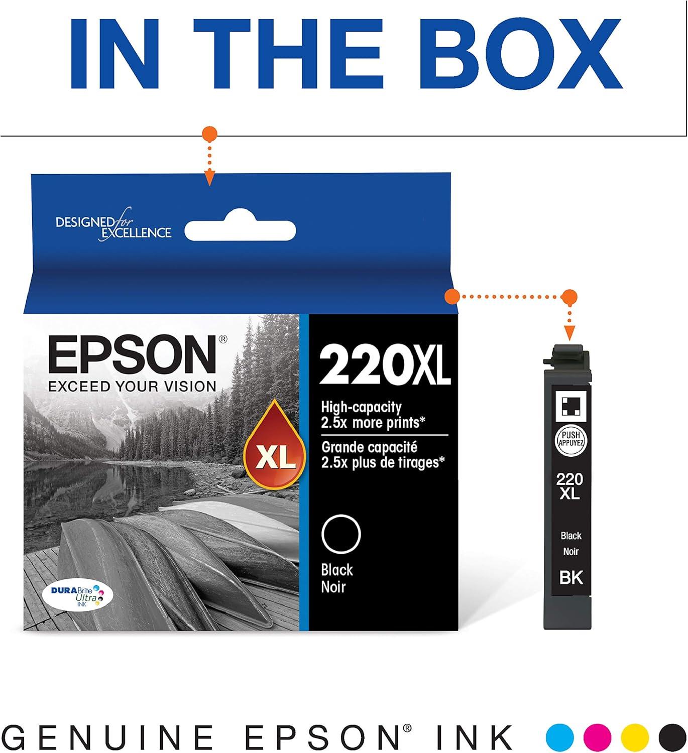 imageEpson T200XLBCS DURA Ultra High Capacity Cartridge Ink Black and Color Combo Pack ampamp T220XL120S DURA Ultra Black High Capacity Cartridge Ink