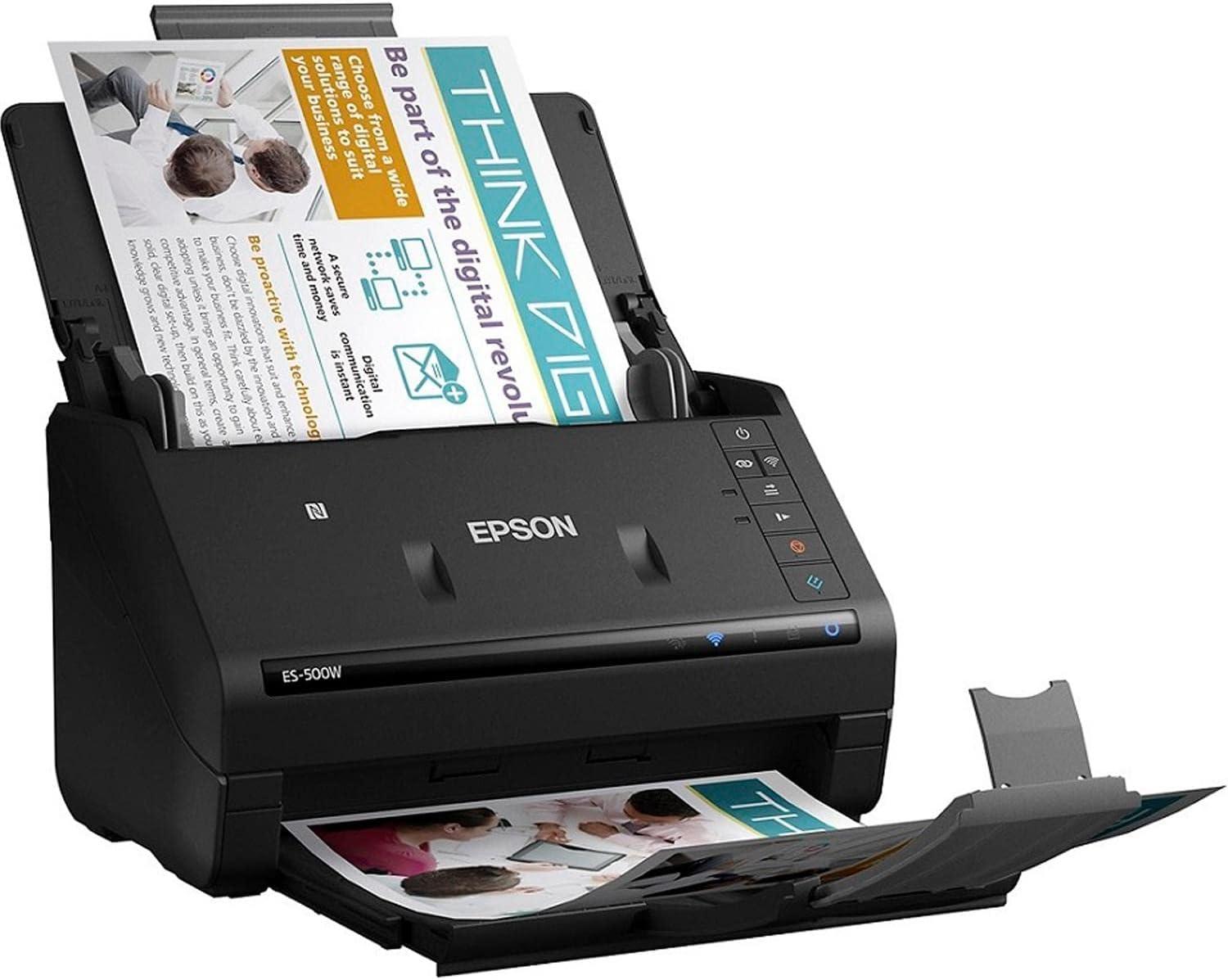 imageEpson Workforce ES500W II Wireless Color Duplex Desktop Document Scanner for PC and Mac with Auto Document Feeder ADF and Scan from Smartphone or Tablet RenewedES500W New
