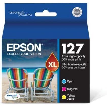 imageEPSON 127 DURABrite Ultra Ink Color Combo Pack For NX530 NX625 WF3520 WF3530 WF3540 WF545 WF60 WF630 WF633 WF635 WF645 WF7010 WF7510 WF7520 WF840 WF845FrustrationFree Packaging