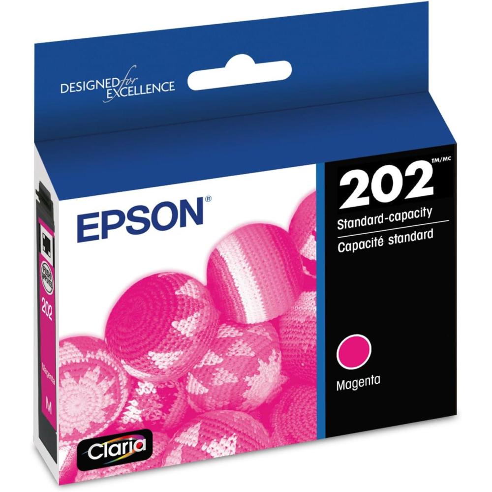 imageEPSON 202 Claria Ink Standard Capacity Magenta Cartridge T202320S Works with WorkForce WF2860 Expression XP5100
