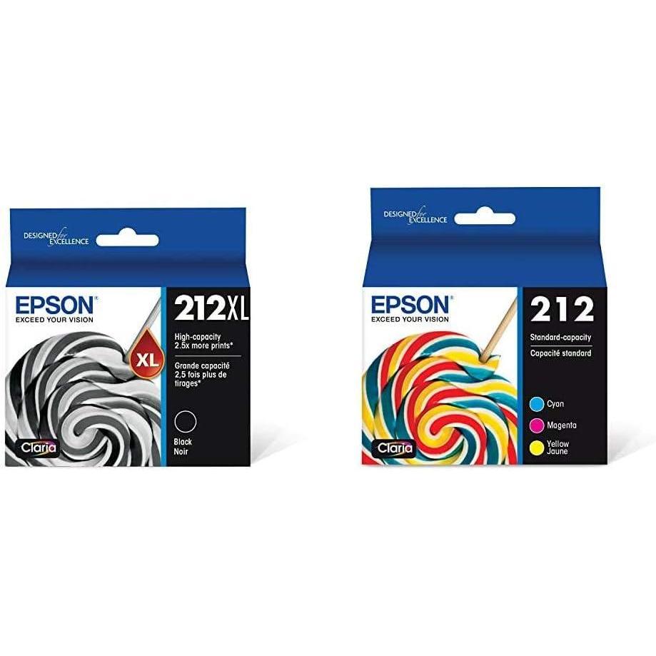 imageEPSON 212 Claria Ink Cartridges T212XL120S ampamp T212520S Bundle for WorkForce WF2830 WF2850 Expression XP4100 XP4105