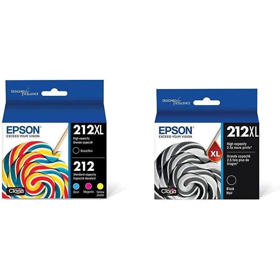 imageEPSON 212 Claria Ink High Capacity Black ampamp Standard Color Cartridge Combo Pack T212XLBCS  EPSON 212 Claria Ink High Capacity Black Cartridge T212XL120S