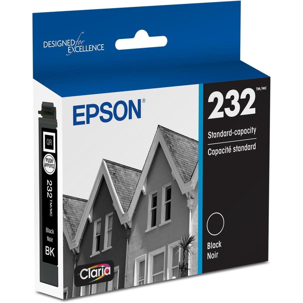 imageEPSON 232 Claria Ink Standard Capacity Black Cartridge T232120S Works with WorkForce WF2930 WF2950 Expression XP4200 XP4205INKJET