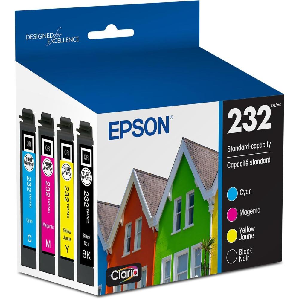 imageEPSON 232 Claria Ink Standard Capacity Black ampamp Color Cartridge Combo Pack T232120BCS Works with WorkForce WF2930 WF2950 Expression XP4200 XP4205Ink Cartridge