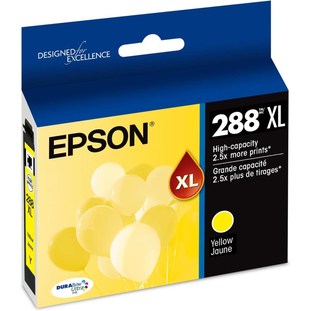 imageEPSON 288 DURABrite Ultra Ink High Capacity Yellow Cartridge T288XL420S Works with Expression XP330 XP430 XP434 XP340 XP440 XP446