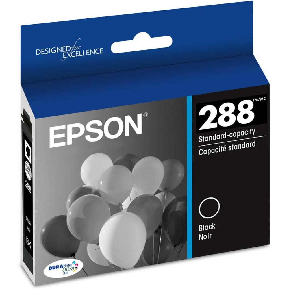 imageEPSON 288 DURABrite Ultra Ink Standard Capacity Black Cartridge T288120S Works with Expression XP330 XP430 XP434 XP340 XP440 XP4461 Count Pack of 1