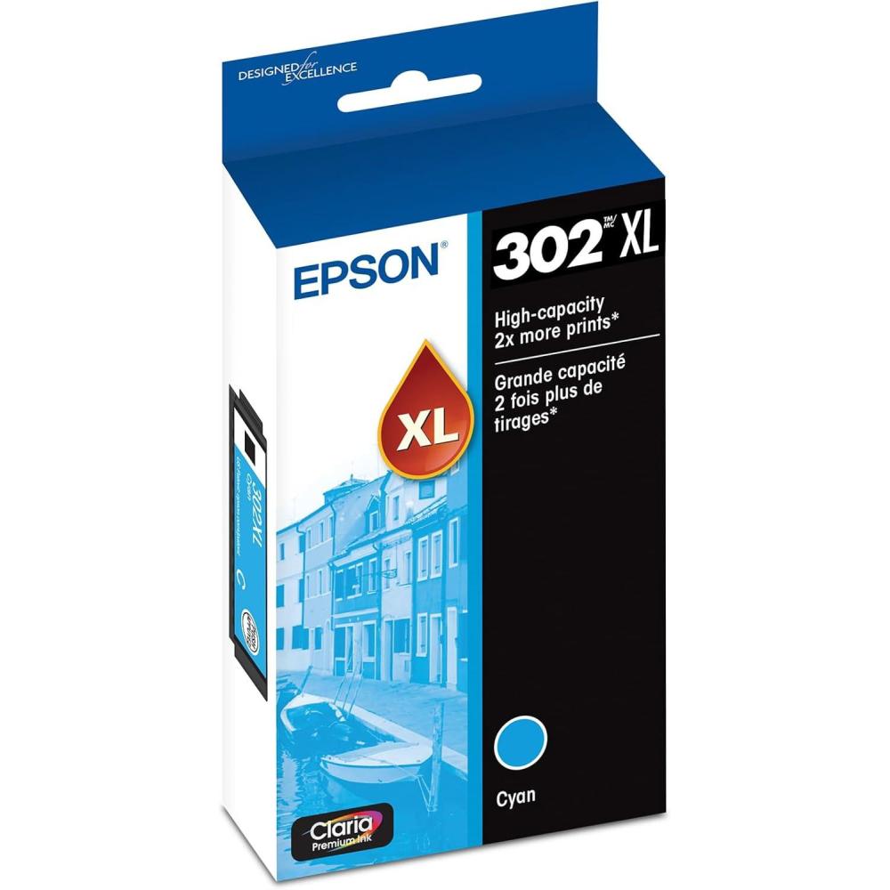 imageEPSON 302 Claria Premium Ink High Capacity Cyan Cartridge T302XL220S Works with Expression Premium XP6000 XP6100