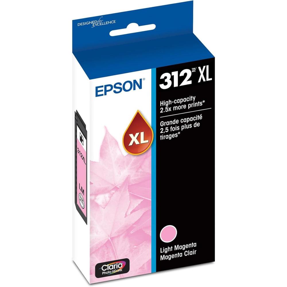 imageEPSON 312 Claria Photo HD Ink High Capacity Light Magenta Cartridge T312XL620S Works with Expression Photo XP8500 XP8600 XP8700 XP150001 Count Pack of 1