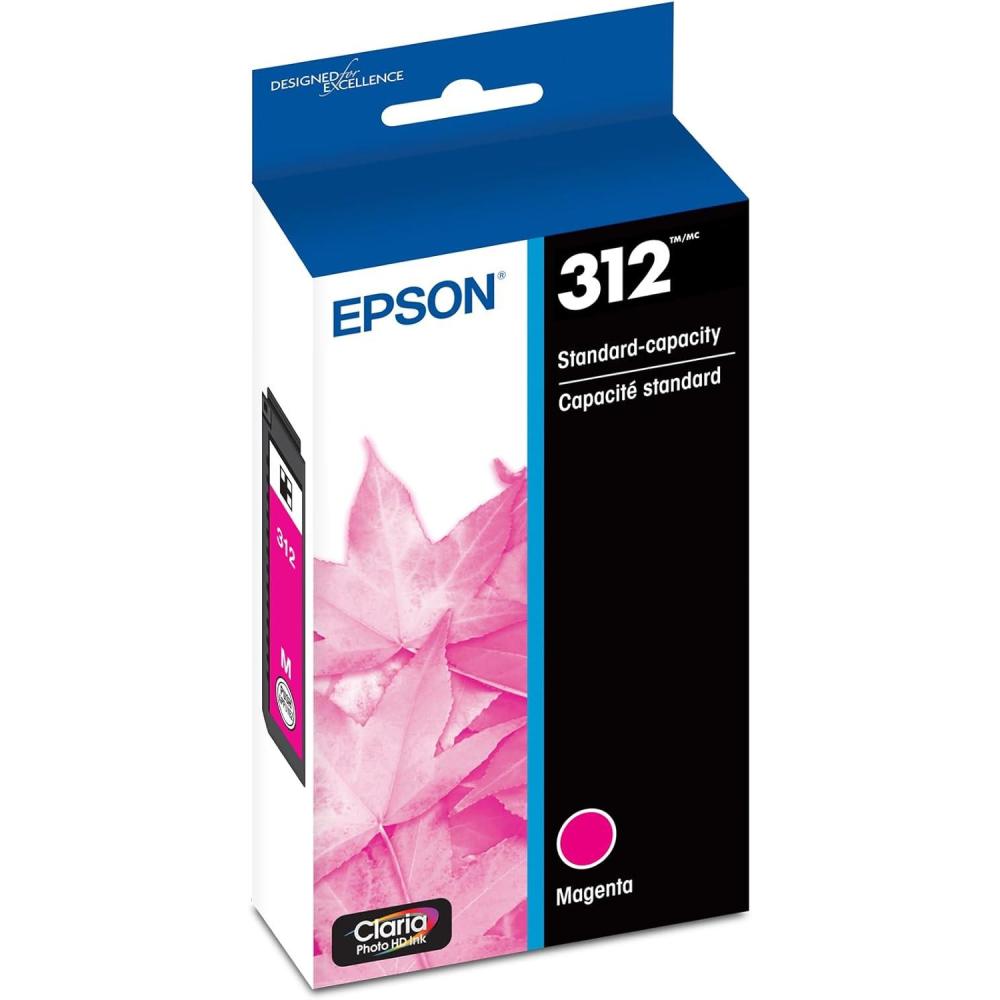 imageEPSON 312 Claria Photo HD Ink Standard Capacity Magenta Cartridge T312320S Works with Expression Photo XP8500 XP8600 XP8700 XP150001 Count Pack of 1
