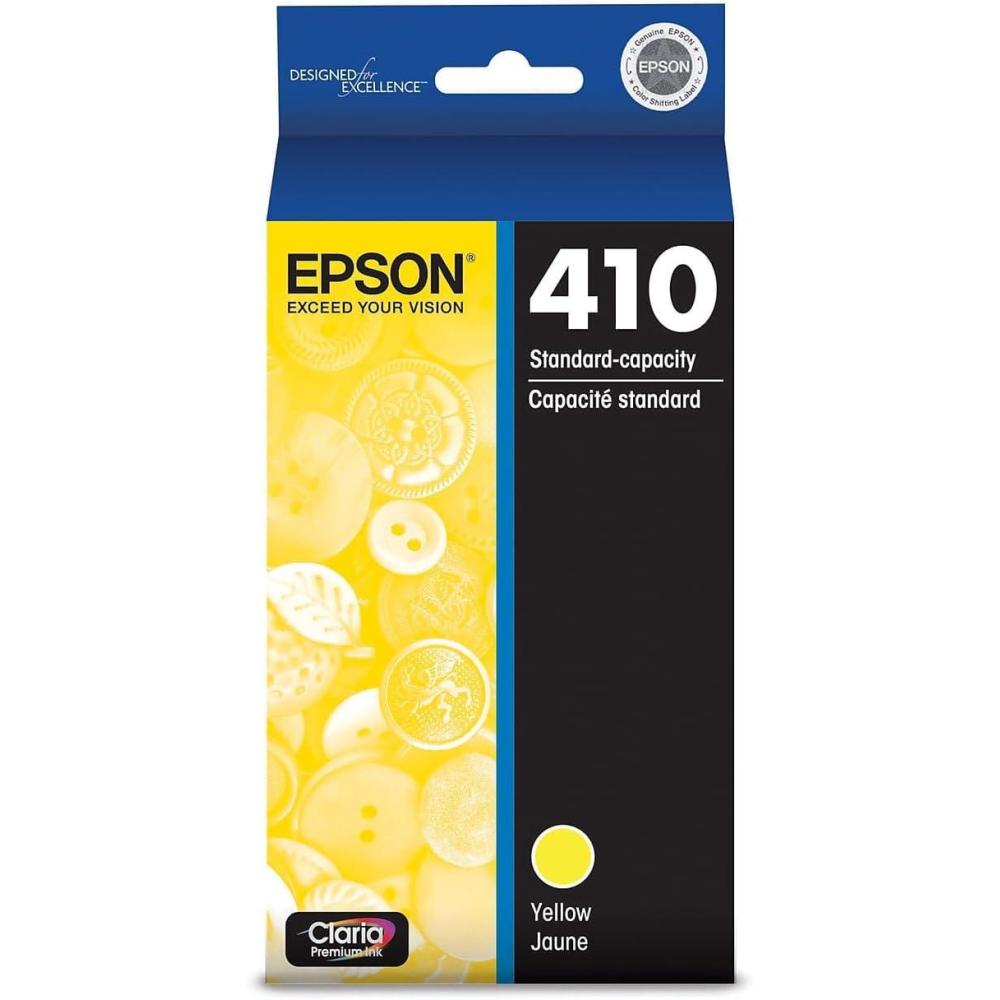 imageEPSON 410 Claria Premium Ink Standard Capacity Yellow Cartridge T410420S Works with Expression Premium XP530 XP630 XP640 XP7100 XP830
