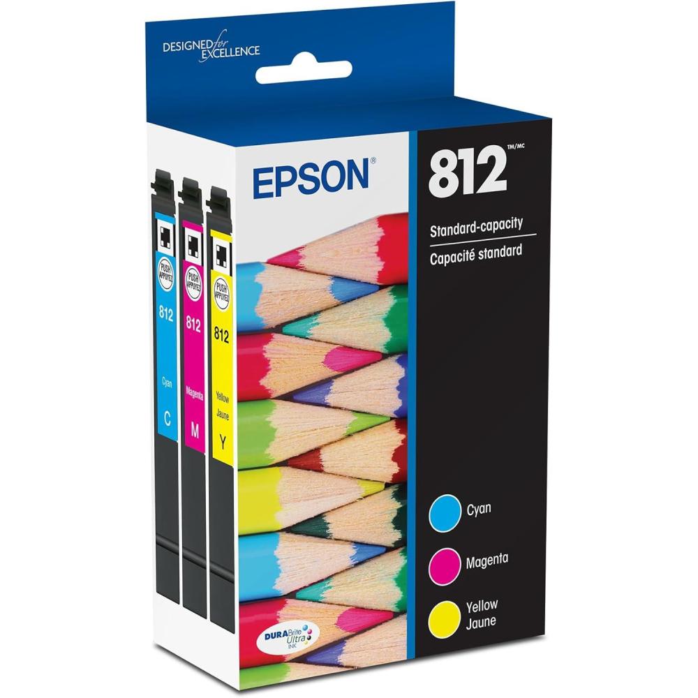 imageEPSON 812 DURABrite Ultra Ink Standard Capacity Color Combo Pack T812520S Works with WorkForce Pro WF7310 WF7820 WF7840 WorkForce ECC7000Ink