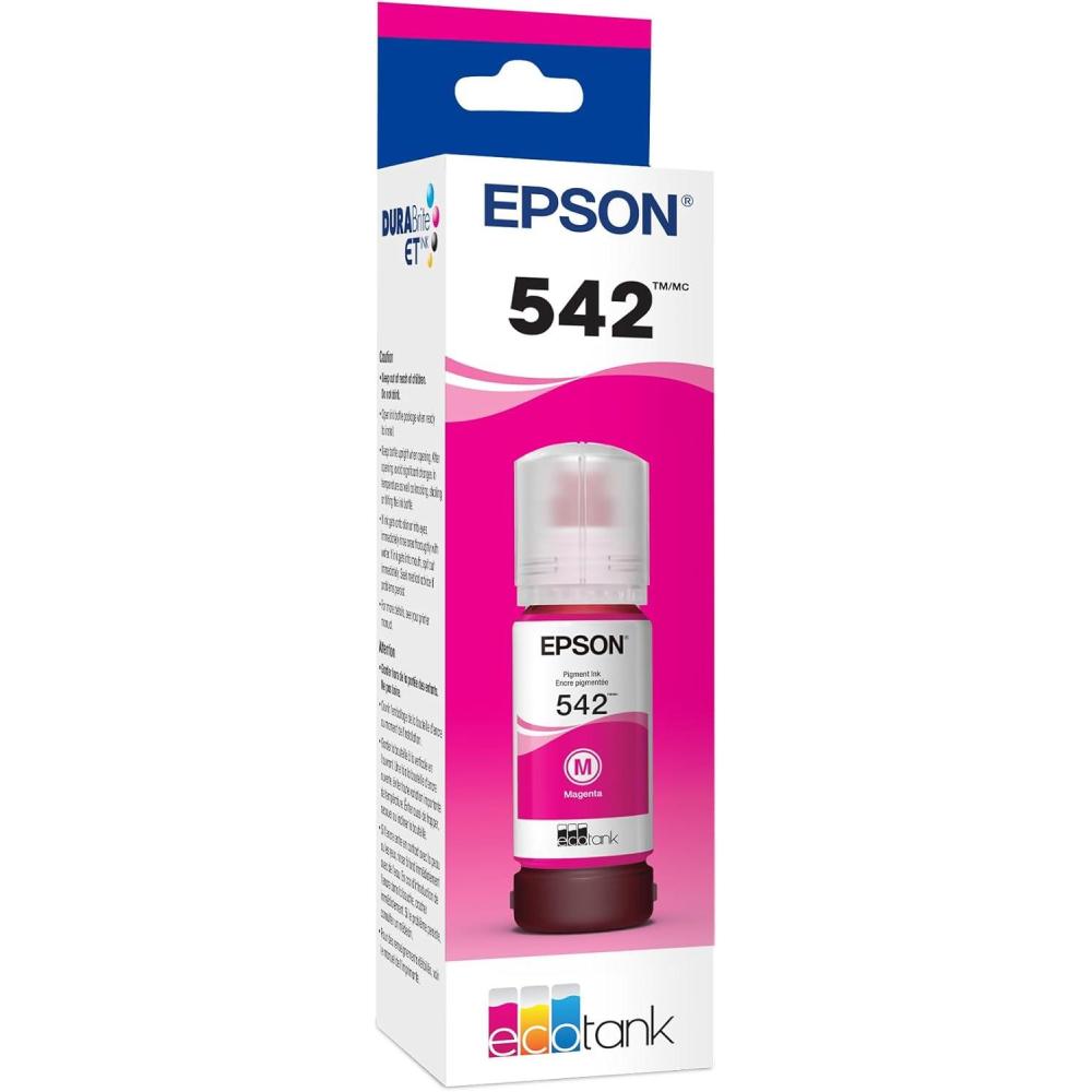 imageEpson 542 EcoTank Ink Ultrahigh Capacity Bottle Magenta T542320S Works with EcoTank Pro ET5150 ET5170 ET5180 ET5800 ET5850 ET5880 ET16600 ET1665042944 Fl Oz Pack of 1