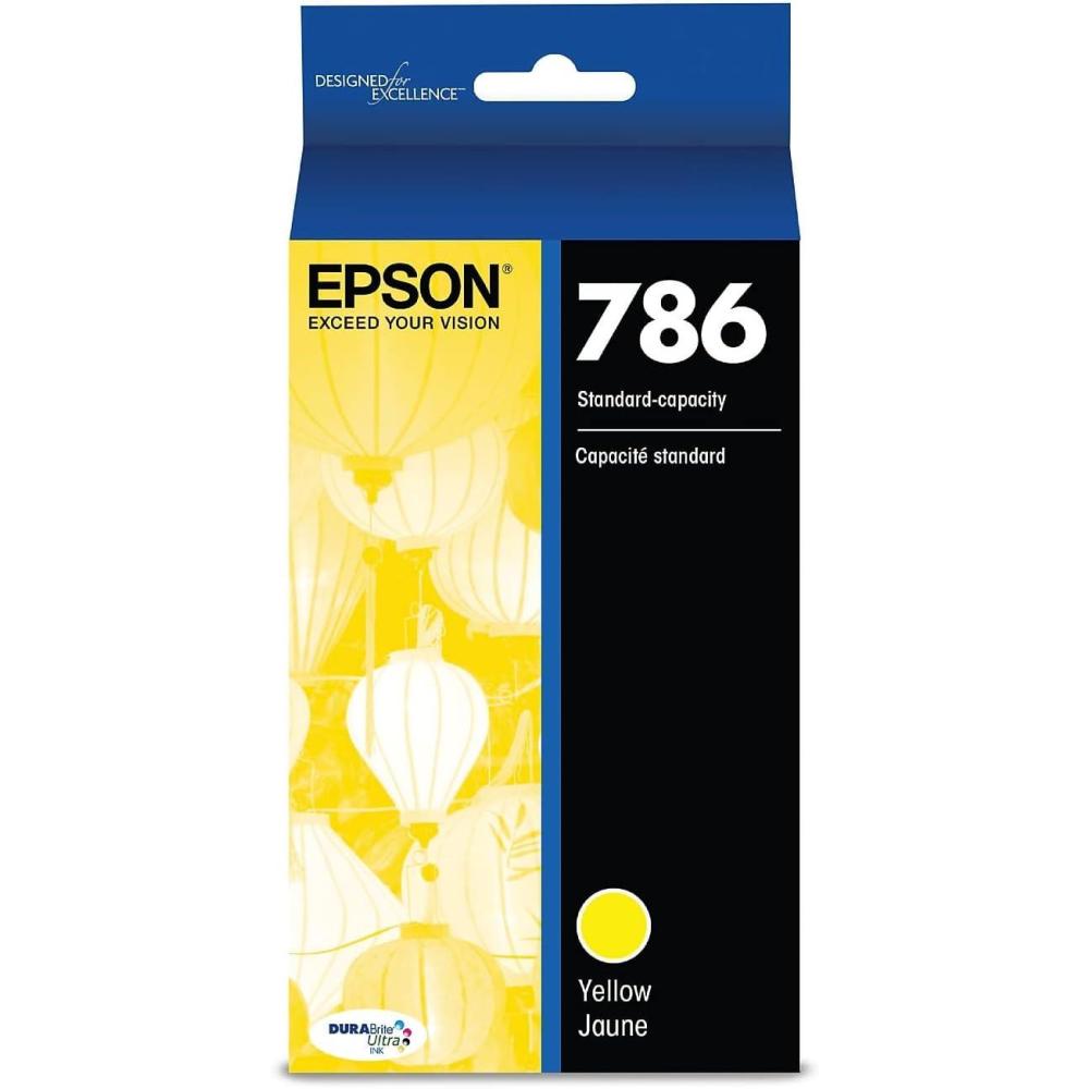 imageEpson 786 DURABrite Ultra Ink Standard Capacity Yellow Cartridge T786420 Works with Workforce WF5110 WF5190 WF5620 WF5690