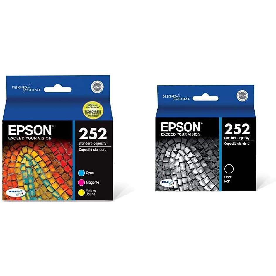 imageEpson DURABrite Ultra Ink Combo Pack T252520S and Black Cartridge T252120S Bundle for WF Series Printers