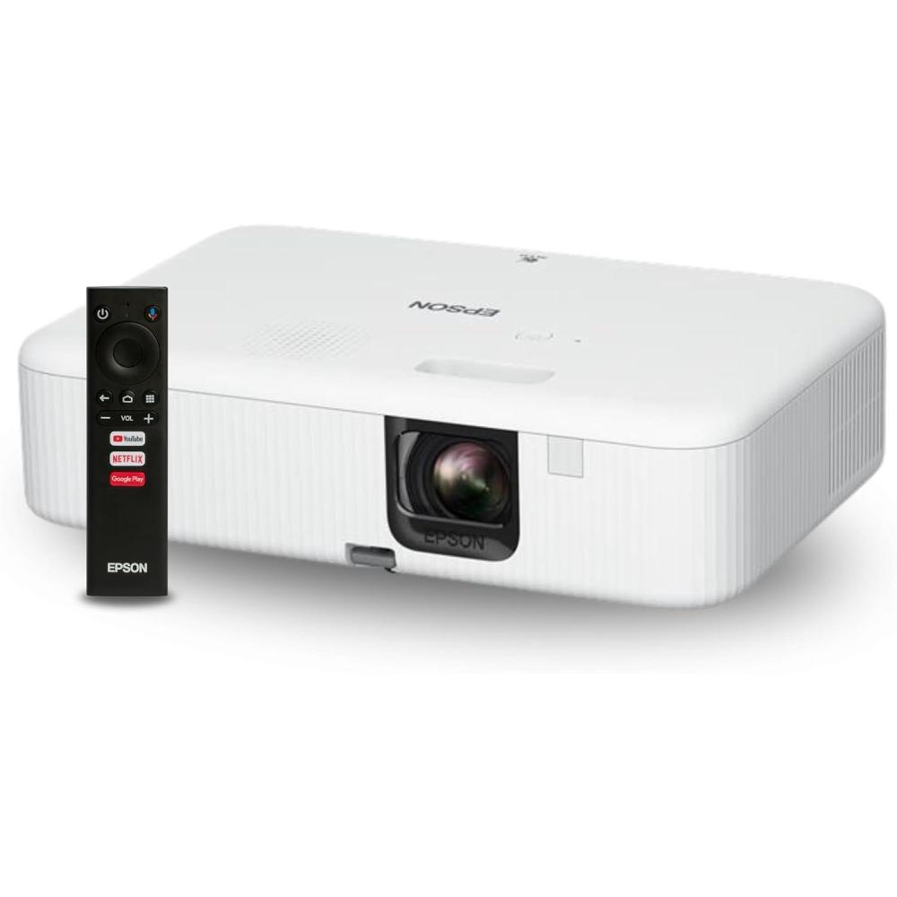 imageEpson EpiqVision Flex COFH02 Full HD 1080p Smart Streaming Portable Projector 3Chip 3LCD 3000 Lumen ColorWhite Brightness Android TV Bluetooth 5W Speaker Home EntertainmentCOFH02
