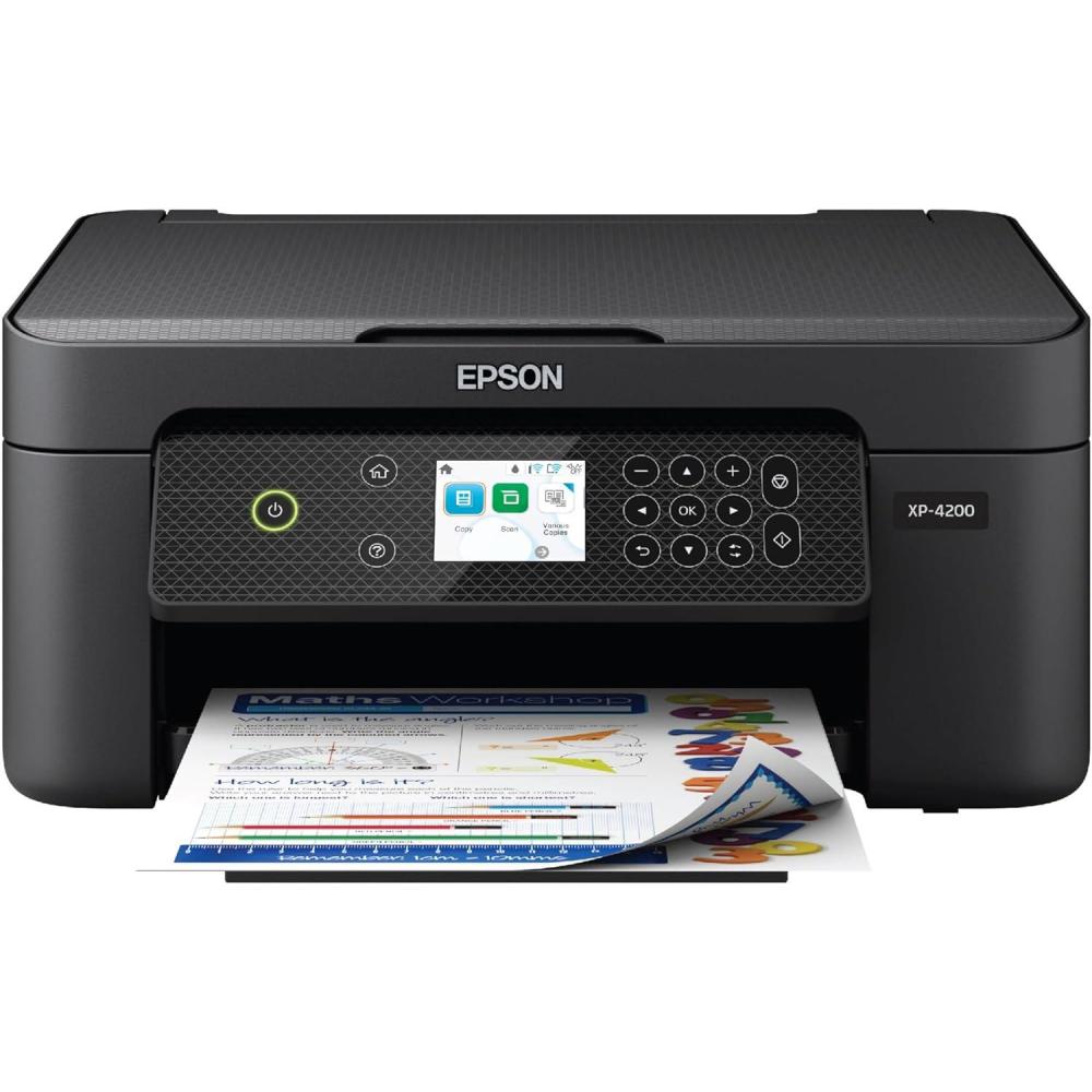 imageEpson Expression Home XP5200 Wireless Color AllinOne Printer with Scan Copy Automatic 2Sided Printing Borderless Photos 150Sheet Paper Tray and 24quot Color DisplayBlackXP4200