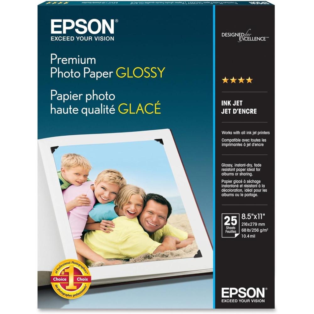 imageEpson Premium Photo Paper GLOSSY 11x14 Inches 20 Sheets S04146685x11 Inches