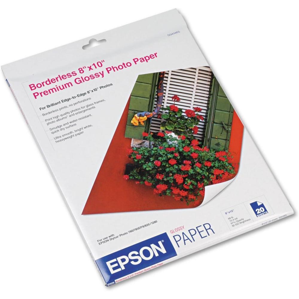 imageEpson Premium Photo Paper GLOSSY 11x14 Inches 20 Sheets S0414668x10 Inches