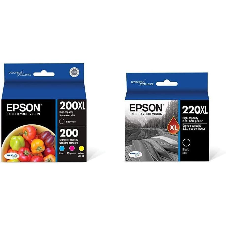 imageEpson T200XLBCS DURA Ultra High Capacity Cartridge Ink Black and Color Combo Pack ampamp T220XL120S DURA Ultra Black High Capacity Cartridge Ink