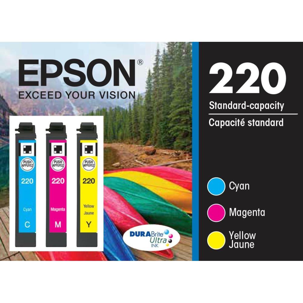 imageEpson T220520 DURABrite Ultra Color MultiPack Ink Cartridges StandardCapacity CMY  Frustration Free Packaging Ink