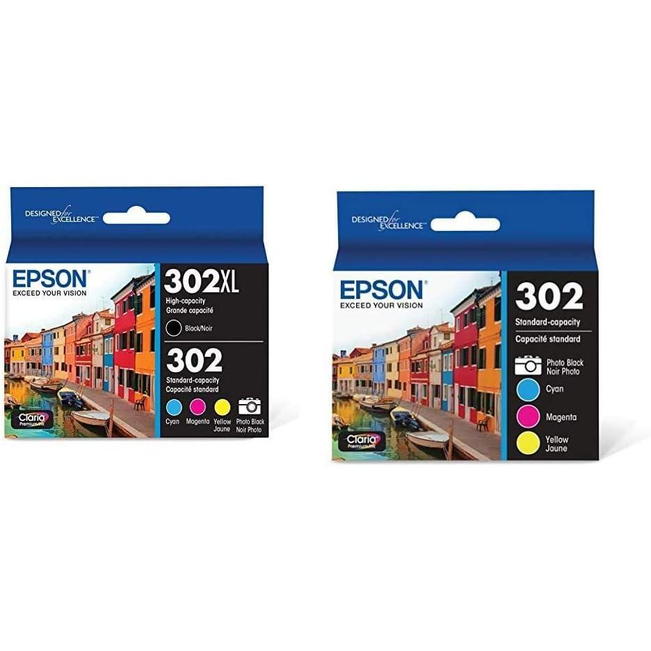 imageEpson T302XLBCS Claria Premium Ink Cartridge MultiPack HighCapacity Black and Standard ampamp T302 Claria StandardCapacity Ink Cartridge MultiPack Photo Black and Color