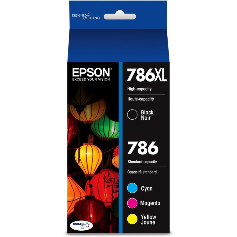 imageEpson T786 DURABrite Ultra Ink High Capacity Black Cartridge T786XL120S for Select Workforce PrintersBlack and color combo pack