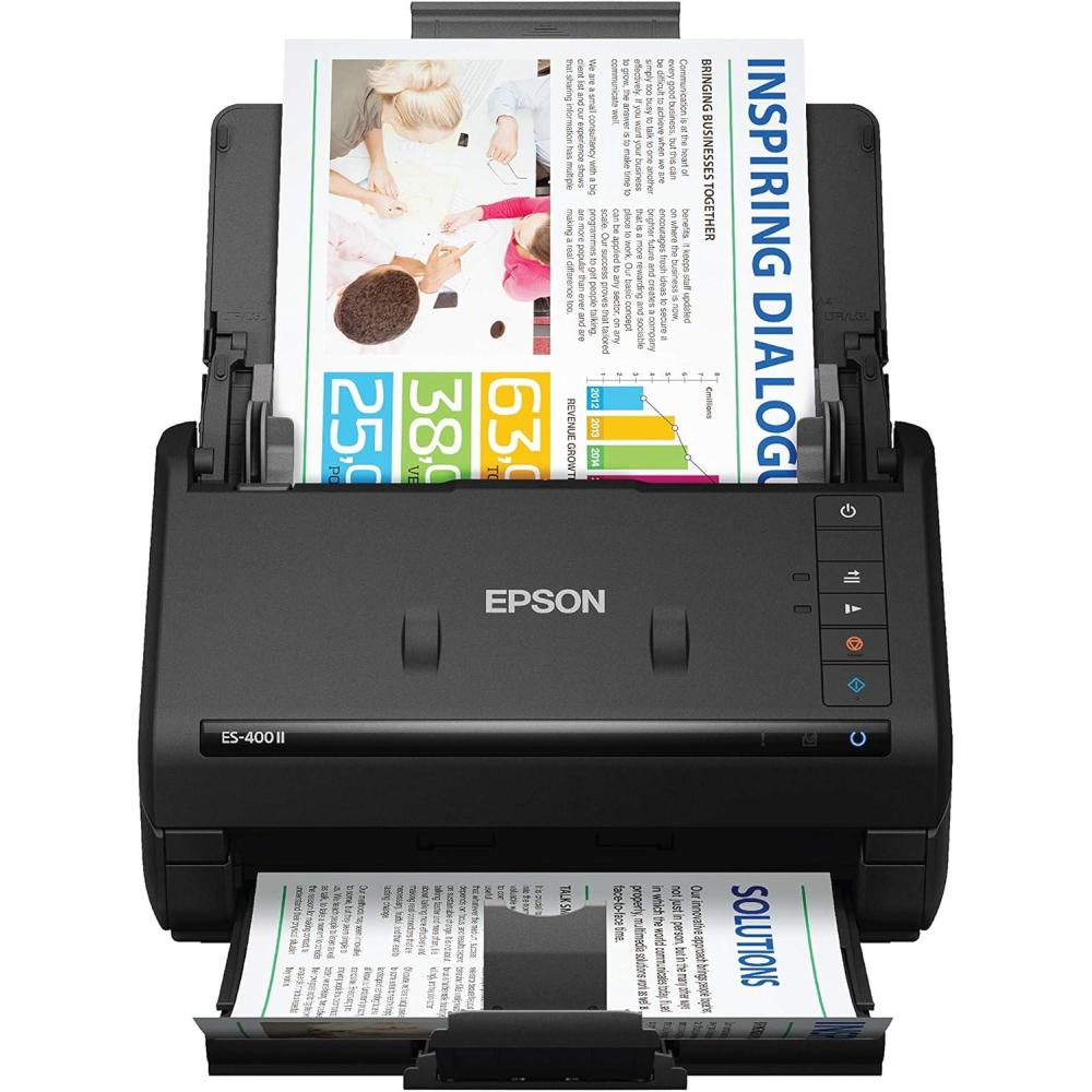 imageEpson WorkForce ES400 II Color Duplex Desktop Document Scanner for PC and Mac with Auto Document Feeder ADF Renewed