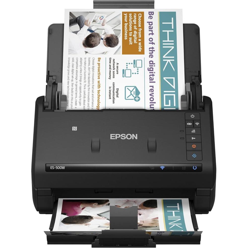 imageEpson WorkForce ES500W Wireless Color Duplex Document Scanner for PC and Mac Auto Document Feeder Renewed
