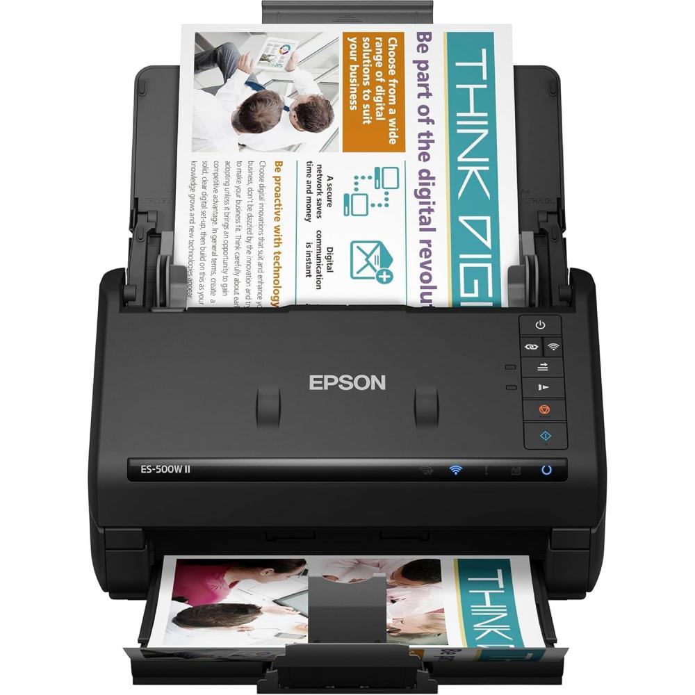 imageEpson Workforce ES500W II Wireless Color Duplex Desktop Document Scanner for PC and Mac with Auto Document Feeder ADF and Scan from Smartphone or Tablet RenewedES500W II  New