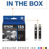 EPSON 125 DURABrite Ultra Ink Standard Capacity Black Dual Cartridge (T125120-D2) Works with Stylus NX-125, NX-127, NX-130, NX-230, NX-420, NX-530, NX-625, WorkForce WF-320, WF-323, WF-325, WF-520