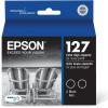 EPSON 127 DURABrite Ultra Ink Black Dual Cartridge Pack For NX-530, NX-625, WF-3520, WF-3530, WF-3540, WF-545, WF-60, WF-630, WF-633, WF-635, WF-645, WF-7010, WF-7510, WF-7520, WF-840, WF-845(Dual pack (Pack of 4))