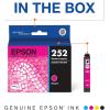 EPSON 252 DURABrite Ultra Ink Standard Capacity Magenta Cartridge (T252320) Works with WorkForce WF-3620, WF-3640, WF-7110, WF-7610, WF-7620, WF-7710, WF-7720, WF-7210(1 Count (Pack of 2))