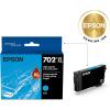 EPSON 702 DURABrite Ultra Ink High Capacity Black Cartridge (T702XL120-S) Works with WorkForce Pro WF-3720, WF-3730, WF-3733(Cyan)