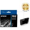 EPSON 702 DURABrite Ultra Ink Standard Capacity Black Cartridge (T702120-S) Works with WorkForce Pro WF-3720, WF-3730, WF-3733(1 Count (Pack of 1))