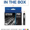 EPSON 702 DURABrite Ultra Ink Standard Capacity Black Cartridge (T702120-S) Works with WorkForce Pro WF-3720, WF-3730, WF-3733(1 Count (Pack of 2))