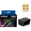 EPSON 702 DURABrite Ultra Ink Standard Capacity Black & Color Cartridge Combo Pack (T702120-BCS) Works with WorkForce Pro WF-3720, WF-3730, WF-3733
