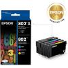 EPSON 802 DURABrite Ultra Ink High Capacity Cyan Cartridge (T802XL220-S) Works with WorkForce Pro WF-4720, WF-4730, WF-4734, WF-4740(Black and color combo pack)
