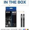 EPSON 802 DURABrite Ultra Ink Standard Capacity Black Dual Cartridge Pack (T802120-D2) Works with WorkForce Pro WF-4720, WF-4730, WF-4734, WF-4740