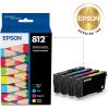 EPSON 812 DURABrite Ultra Ink Standard Capacity Black & Color Cartridge Combo Pack (T812120-BCS) Works with WorkForce Pro WF-7310, WF-7820, WF-7840, WorkForce EC-C7000(Ink)