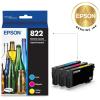 EPSON 822 DURABrite Ultra Ink Standard Capacity Color Cartridge Combo Pack (T822520-S) Works with WorkForce Pro WF-3820, WF-3823, WF-4820, WF-4830, WF-4833, WF-4834(Ink)