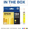 Epson 124 DURABrite Ultra Ink Standard Capacity Cyan Cartridge (T124220-S) Works with Stylus NX-125, NX-127, NX-130, NX-230, NX-330, NX-420, NX-430, Workforce WF-320, WF-323, WF-325, WF-435(Yellow)