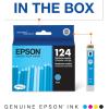 Epson 124 DURABrite Ultra Ink Standard Capacity Cyan Cartridge (T124220-S) Works with Stylus NX-125, NX-127, NX-130, NX-230, NX-330, NX-420, NX-430, Workforce WF-320, WF-323, WF-325, WF-435(Cyan)